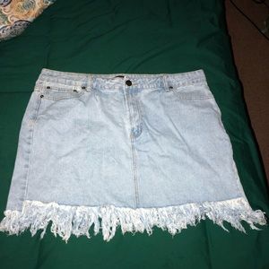 forever 21 plus size denim skirt